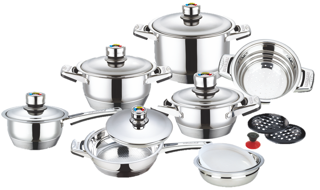 Three Stones 16-Piece Stainless Steel Cookware Set