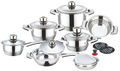 Three Stones 16-Piece Stainless Steel Cookware Set