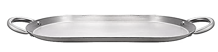 22" x 13" Oval Stainless Steel Griddle for Two Burners