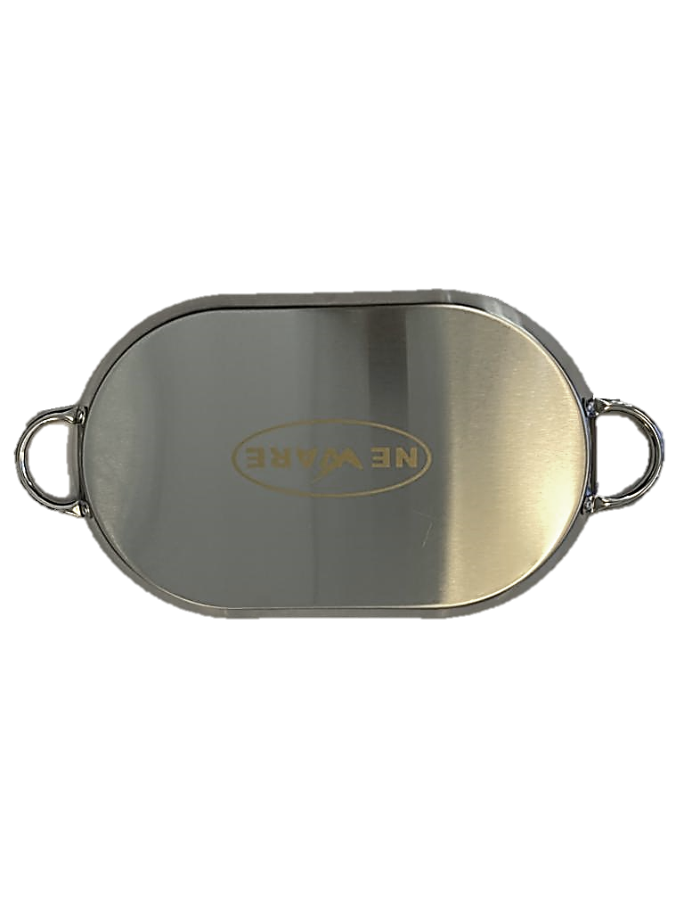 22" x 13" Oval Stainless Steel Griddle for Two Burners