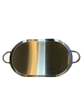 22" x 13" Oval Stainless Steel Griddle for Two Burners