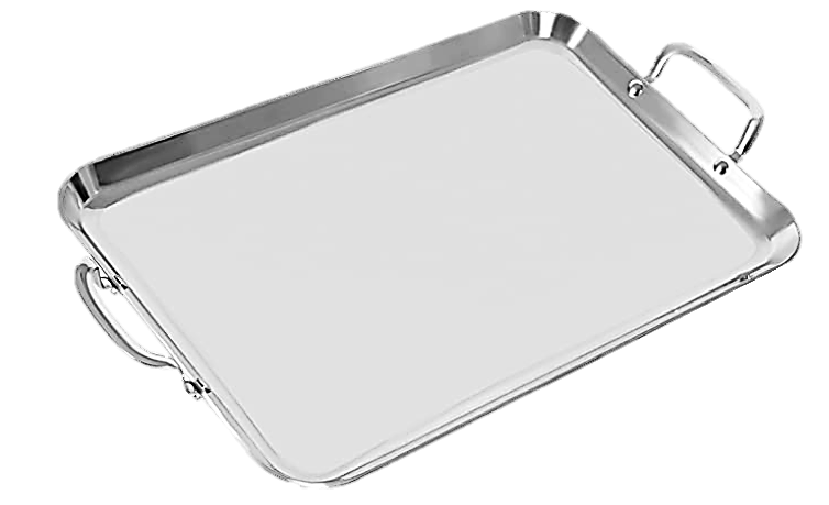 23" x 13" Stainless Steel Rectangular Griddle for Two Burners