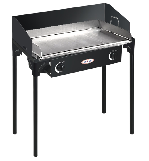 Double burner stove and reinforced griddle combo/Parrilla y Plancha doble reforzada