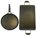 Amexicook Marble LARGE Griddle 2 PACK  (Includes Double & Round Griddles) for ALL types of stoves/ COMALES GRANDES de marmol de doble quemador y redondo APTO para TODO tipo de estufa