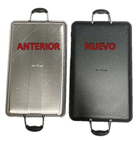 Amexicook Marble LARGE Griddle 2 PACK  (Includes Double & Round Griddles) for ALL types of stoves/ COMALES GRANDES de marmol de doble quemador y redondo APTO para TODO tipo de estufa