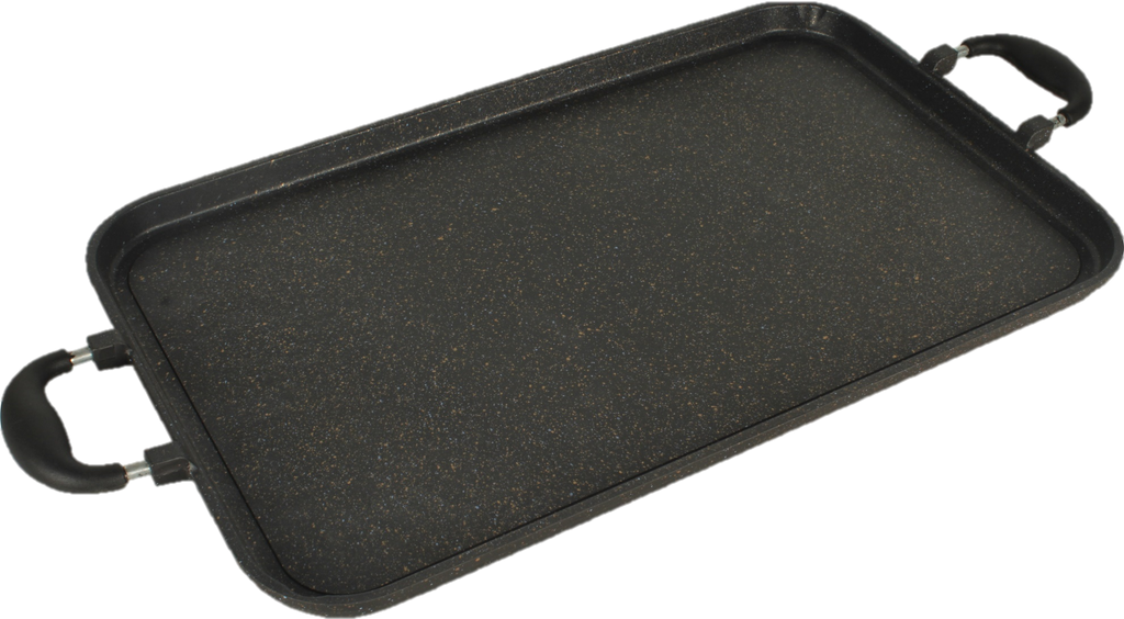 2-Pack 4190 Nonstick Marble Smooth Griddles – 9-Layer Double-Burner Griddles for Gas Stovetops / Set de 2 Comales Lisos 4190 Antiadherentes de Mármol – 9 Capas para Doble Quemador, Estufas de Gas