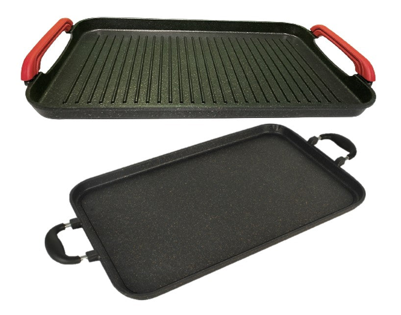 Set of 2 Marble Griddles – Flat and Grill