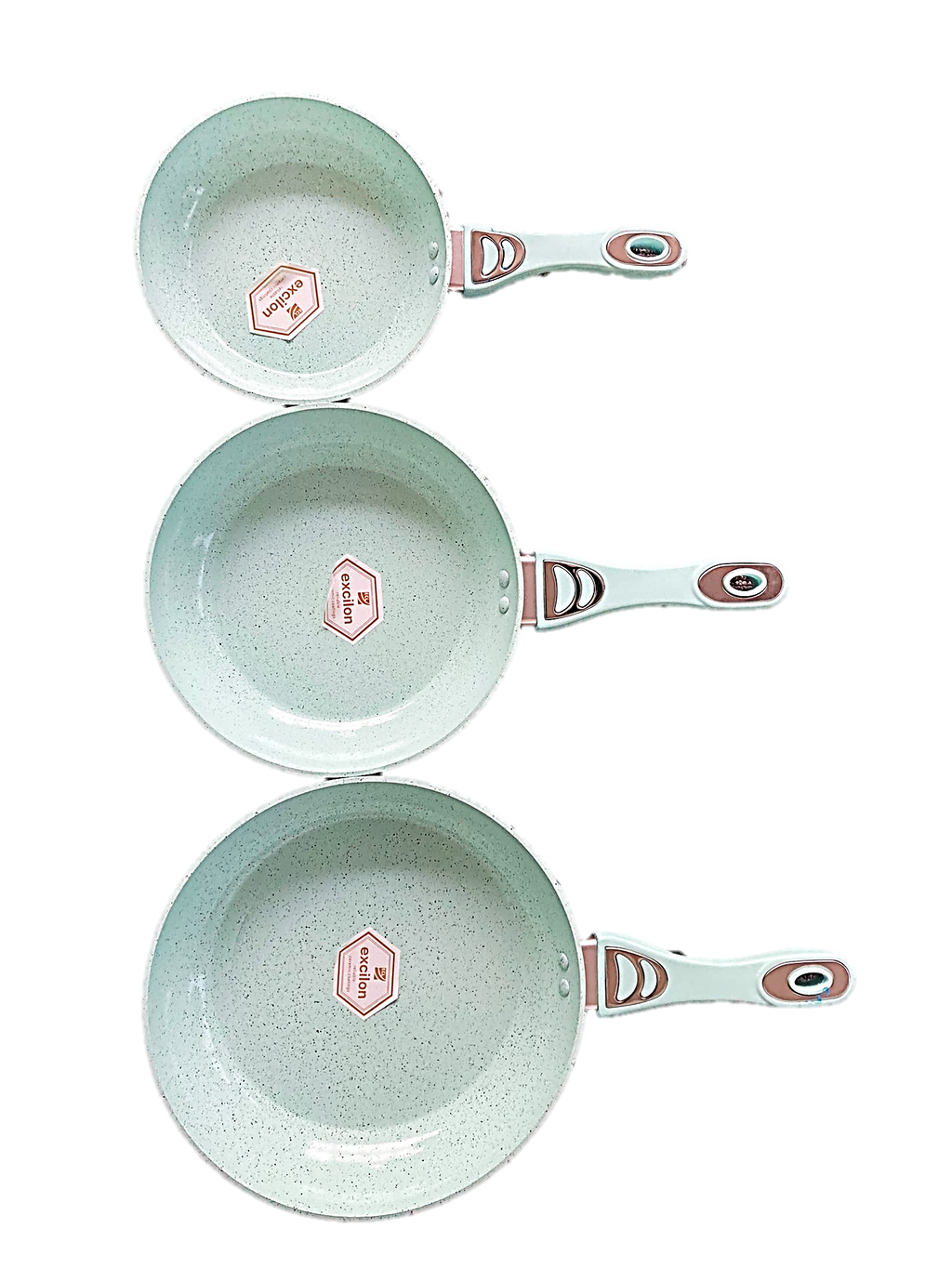 Set of 3 Marble Non-Stick Pans