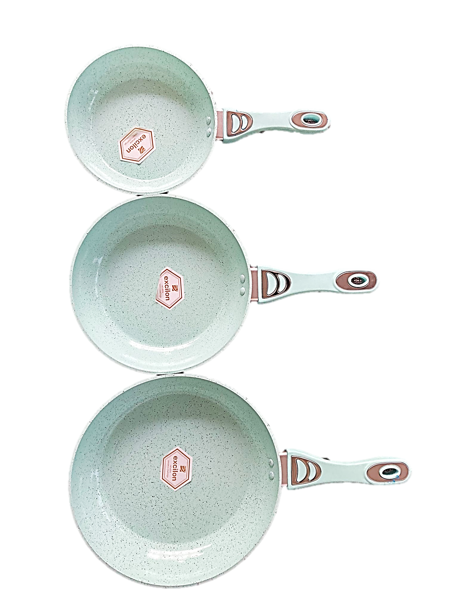 Set of 3 Marble Non-Stick Pans