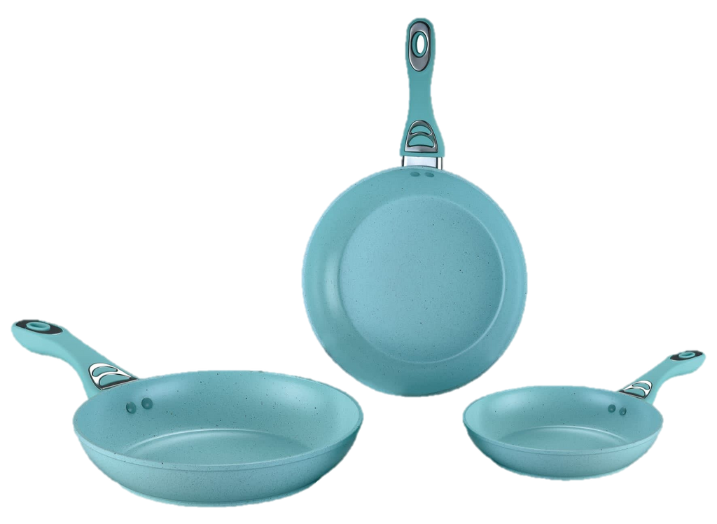 Set of 3 Marble Non-Stick Pans