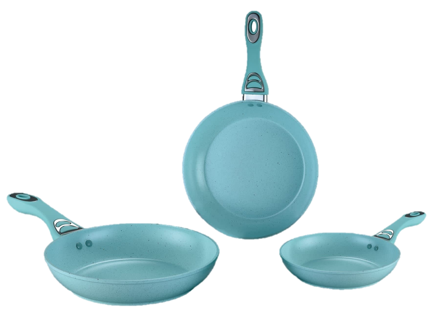 3 Frying Pan COMBO with marble coating- Juego de 3 Sartenes de Aluminio Fundido con cobertura de Marmol