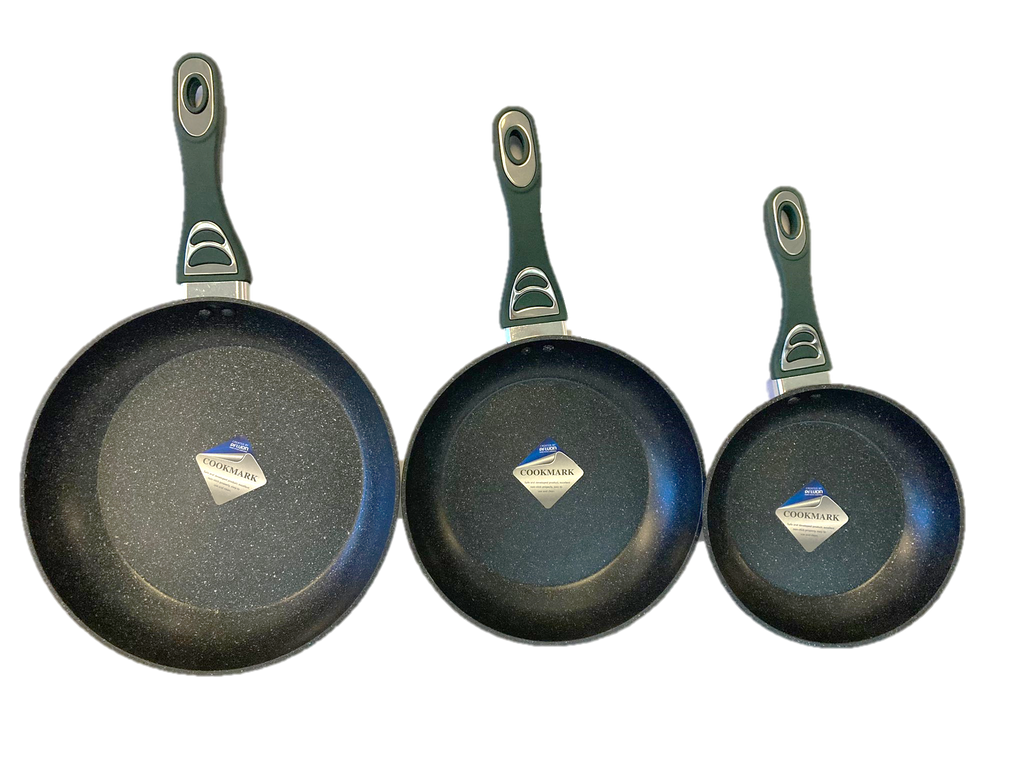 Set of 3 Marble Non-Stick Pans