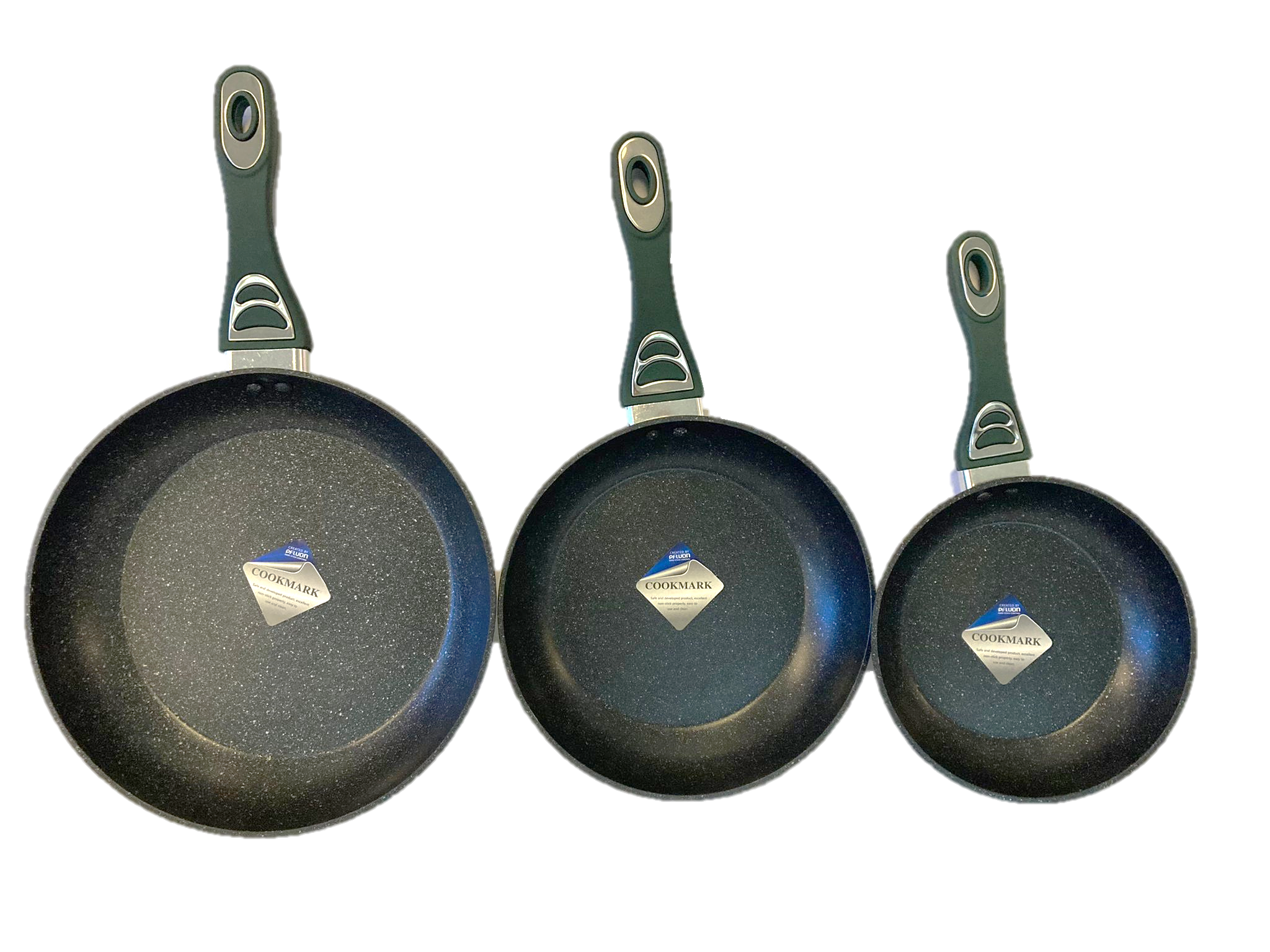 Set of 3 Marble Non-Stick Pans