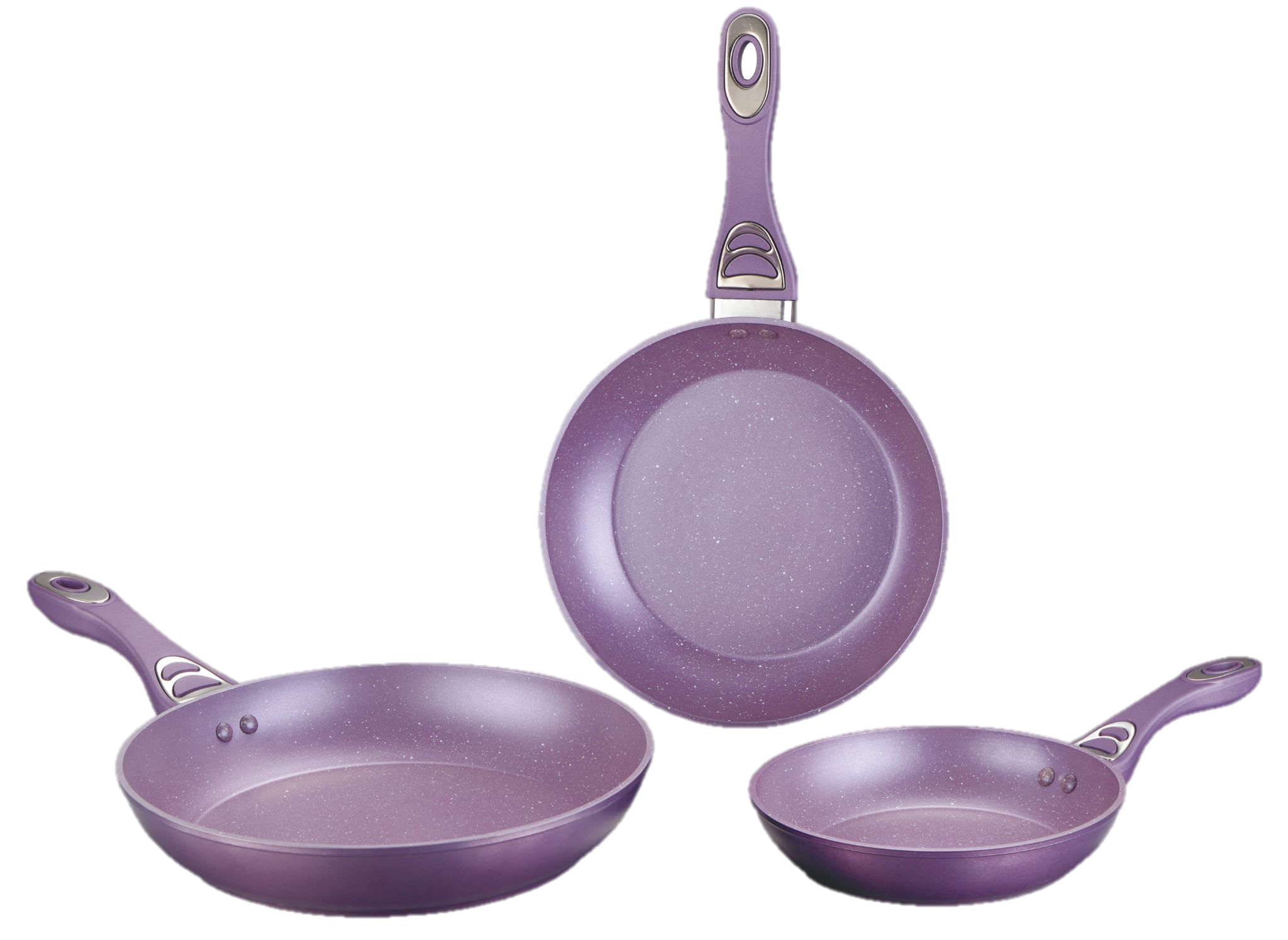 3 Frying Pan COMBO with marble coating- Juego de 3 Sartenes de Aluminio Fundido con cobertura de Marmol