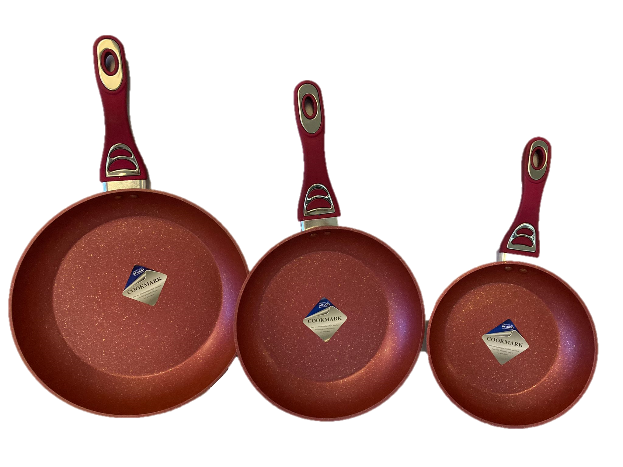 Set of 3 Marble Non-Stick Pans