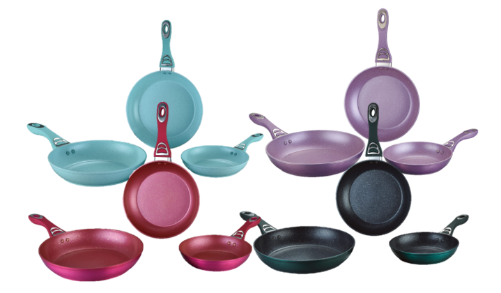 Set of 3 Marble Non-Stick Pans