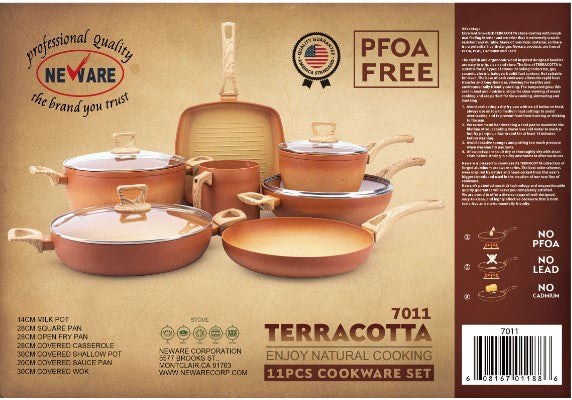 11-piece Neware Cookware Terracotta