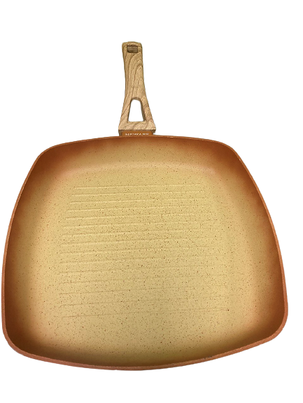 NEWARE Terracotta SQUARE grill pan 11" (28cm)/ SARTEN cuadrado para DORAR carne  11" (28cm)