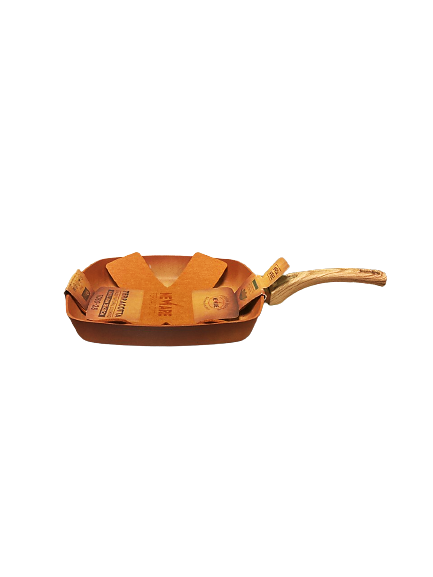 NEWARE Terracotta SQUARE grill pan 11" (28cm)/ SARTEN cuadrado para DORAR carne  11" (28cm)