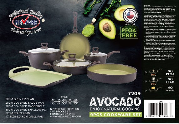 NEWARE Terracotta 9 Piece Cooking Set with GRIDDLE / Batería de 9 piez –  Neware Corp.
