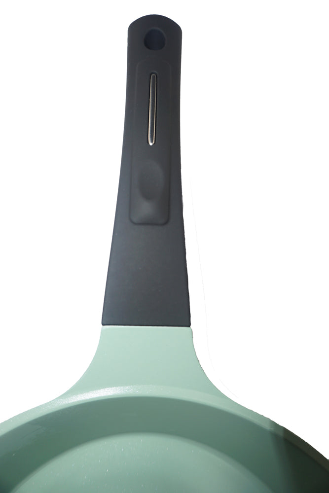 EUROCOOK Jade Powder-coated Ceramic Non-Stick Cookware Set, 3-Piece PFOA-Free Frying Pans