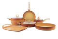 NEWARE Terracotta 9 Piece Cooking Set with GRIDDLE / Batería de 9 piezas de Terracotta con COMAL
