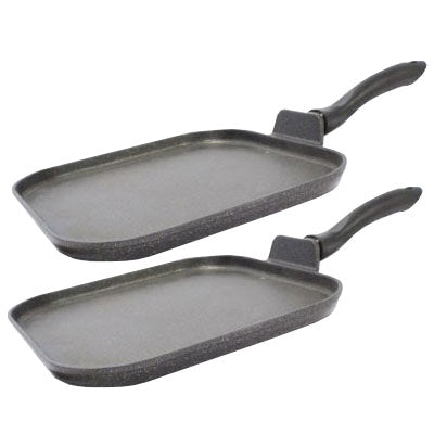Neware 11" MARBLE Nonstick Square Griddle - 2 Pack for all types of stoves /Paquete de 2 COMALES cuadrados de MARMOL para TODO tipo de estufas