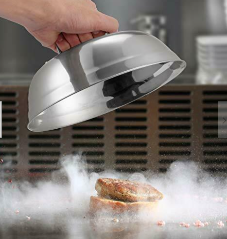 cast iron wok lid Griddle Dome Food Splatter Burger Steamer Lid